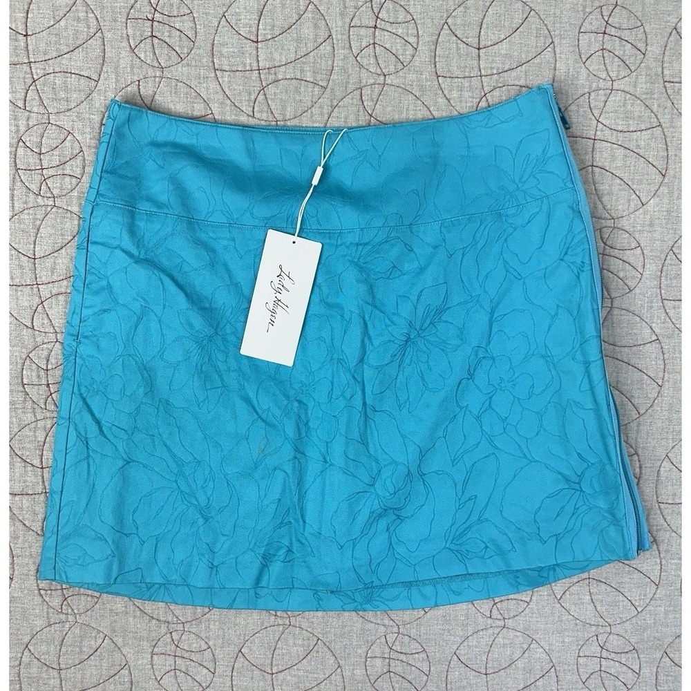 Lady Hagen Jacquard Floral Skort Blue Peacock Teal Golf Tennis / Women's 8
